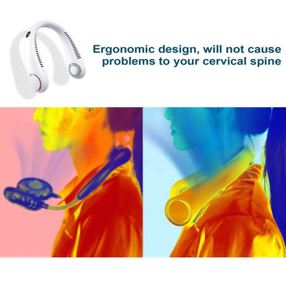 ⭐Portable Neck Fan, Bladeless Wearable Personal Fan, Hands-Free Cooling for Outdoor & Office (Copy)