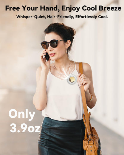 ⭐Mini Bladeless Fan✨. Portable, rechargeable, and silent. Features 3 adjustable speeds, a rotating body, and versatile use as a handheld, waist-mounted, or phone cooling fan. Ideal for outdoor travel,Perfect Gift (Copy)