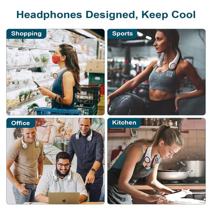 ⭐Portable Neck Fan, Bladeless Wearable Personal Fan, Hands-Free Cooling for Outdoor & Office (Copy)