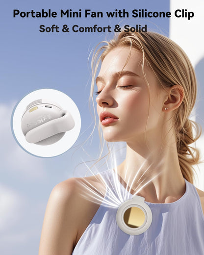 ⭐Mini Bladeless Fan✨. Portable, rechargeable, and silent. Features 3 adjustable speeds, a rotating body, and versatile use as a handheld, waist-mounted, or phone cooling fan. Ideal for outdoor travel,Perfect Gift (Copy)